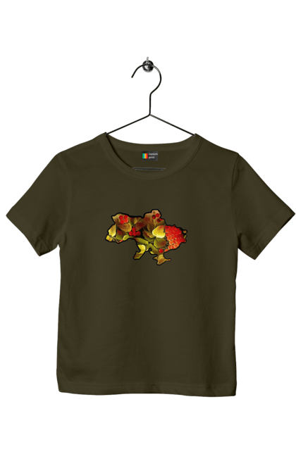 Футболка дитяча з принтом "Справжня Україна". Барви, квіти, кольору, краса, листя, настрій, україна. 2070702