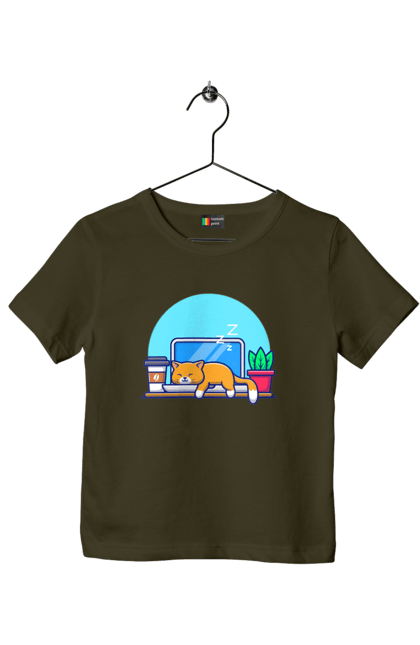 Футболка дитяча з принтом "Кіт програміст". Angular, c, css, html, it, javascript, jquery, php, python, react, svelt, vue, айтишник, айті, гумор, код, кодувати, прогер, програміст, програмісти, ти ж, ти ж програміст, тиж програміст. 2070702