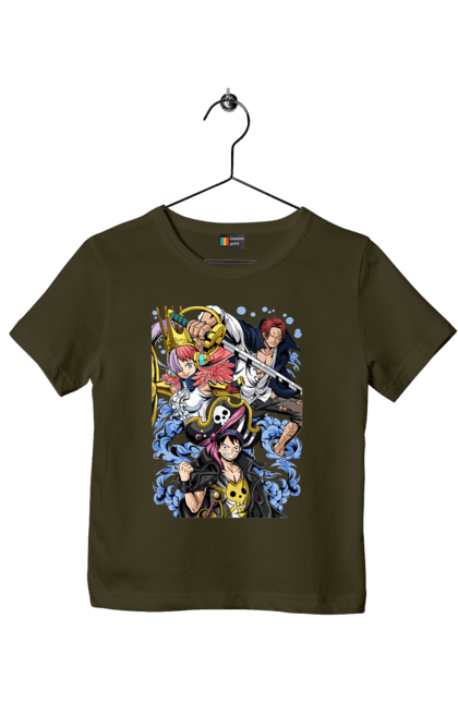 Children's t-shirt with prints One Piece Luffy. Anime, luffy, manga, monkey de luffy, one piece, pirates. 2070702