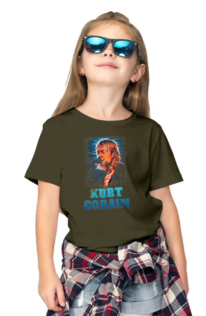 Children's t-shirt with prints Kurt Cobain. Cobain, group, kurt, kurt cobain, music, nirvana, rock. 2070702