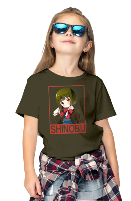 Children's t-shirt with prints Kiniro Mosaic Shinobu Omiya. Anime, gold mosaic, kiniro mosaic, kinmoza, manga, shinobu, shinobu omiya. 2070702