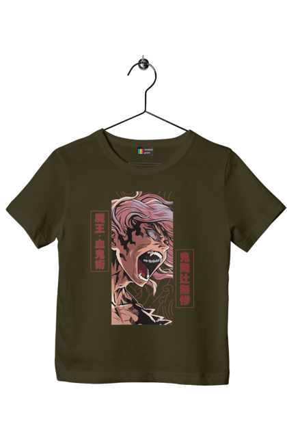 Children's t-shirt with prints Demon Slayer Muzan. Anime, demon slayer, eternal paradise faith, kimetsu no yaiba, manga, muzan, twelve kizuki, upper rank six. 2070702