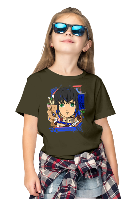 Children's t-shirt with prints Demon Slayer Inosuke. Anime, demon slayer, inosuke, inosuke hashibira, kimetsu no yaiba, manga. 2070702