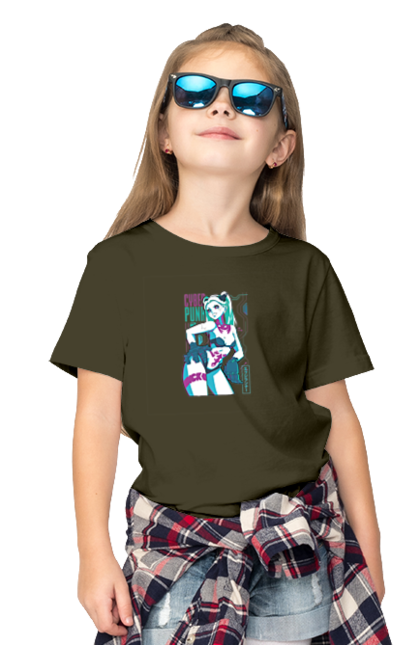 Children's t-shirt with prints Cyberpunk: Edgerunners Rebecca. Anime, cd project, cyberpunk, edgerunners, game, netflix, rebecca, video game. 2070702
