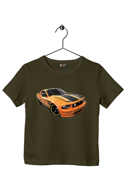 Футболка дитяча з принтом "Помаранчева, швидкісна машина". Їзда, колеса, машина, швидкість. 2070702