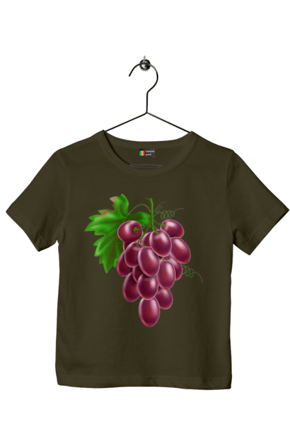 Футболка детская с принтом Виноград. Виноград, фрукт. 2070702