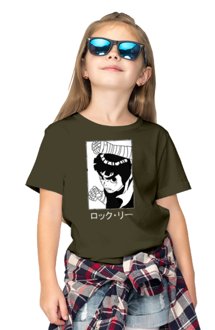 Children's t-shirt with prints Naruto Rock Lee. Anime, manga, naruto, rock lee, shinobi, team guy. 2070702