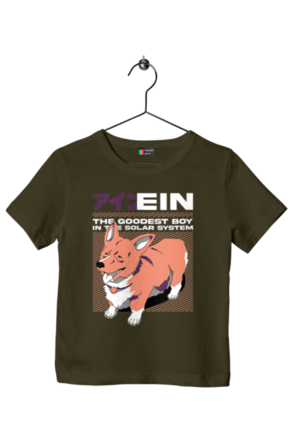 Children's t-shirt with prints Cowboy Bebop Ein. Anime, corgi, cowboy bebop, dog, ein. 2070702