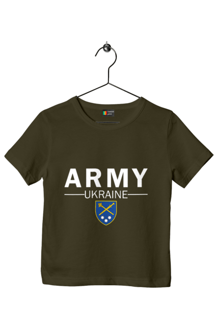 Футболка дитяча з принтом "ARMY UKRAINE". Army ukraine, емблема генштабу, залужний. 2070702