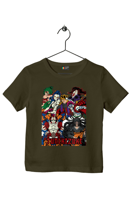 Children's t-shirt with prints Demon Slayer. Anime, demon slayer, eternal paradise faith, kimetsu no yaiba, kokushibo, manga, twelve kizuki, upper rank six. 2070702