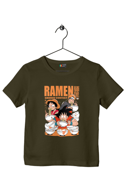 Children's t-shirt with prints Ramen. Anime, characters, food, goku, luffy, manga, naruto, ramen. 2070702