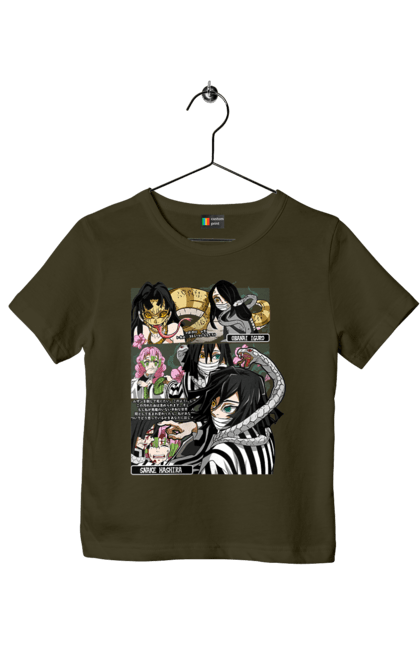 Children's t-shirt with prints Demon Slayer Obanai. Anime, demon slayer, iguro, kimetsu no yaiba, manga, obanai, obanai iguro, serial. 2070702