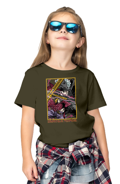 Children's t-shirt with prints One Piece Dracule Mihawk. Anime, dracule mihawk, manga, mihawk, one piece, straw hat pirates. 2070702