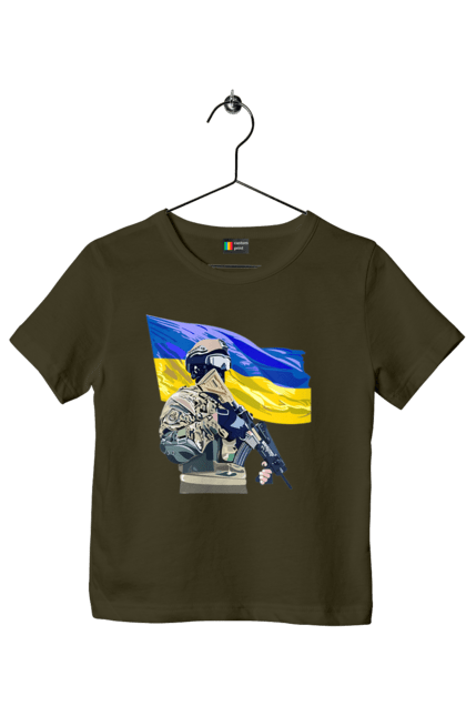 Футболка дитяча з принтом "ЗСУ | Прапор". Війна, герб, збройні сили україни, зсу, патріотична, прапор україни, русский военный корабль, україна, українська символіка, флаг. 2070702