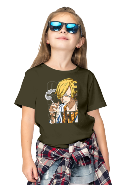 Children's t-shirt with prints One Piece Vinsmoke Sanji. Anime, black leg, manga, one piece, sanji, straw hat pirates, vinsmoke sanji. 2070702