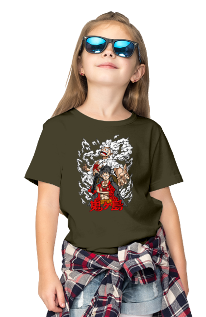 Children's t-shirt with prints One Piece Luffy. Anime, luffy, manga, monkey de luffy, one piece, pirates. 2070702