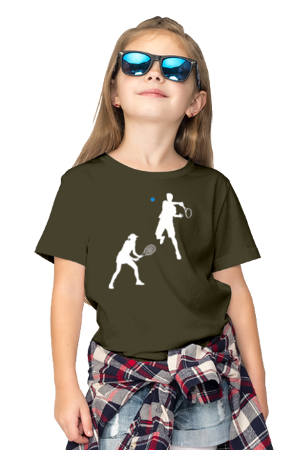 Футболка дитяча з принтом "Теніс". Великий теніс, гравці, грунт, м`яч, призовий фонд, ракетка, спонсор, турнір на ґрунті, турнірна сітка, хард. 2070702