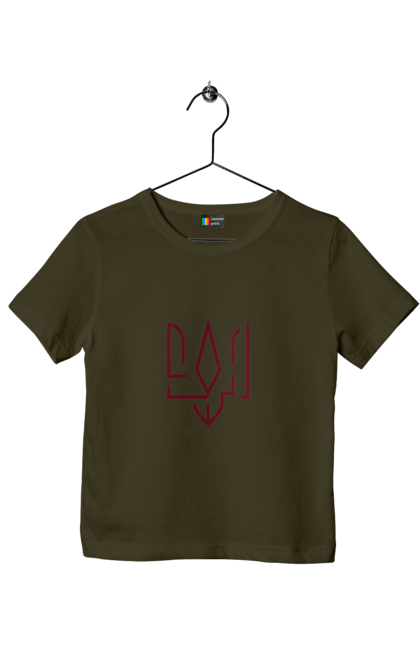 Футболка дитяча з принтом "Тризуб мінімалізм". Герб, герб україни, патріотичне, україна, українська символіка, українське. 2070702