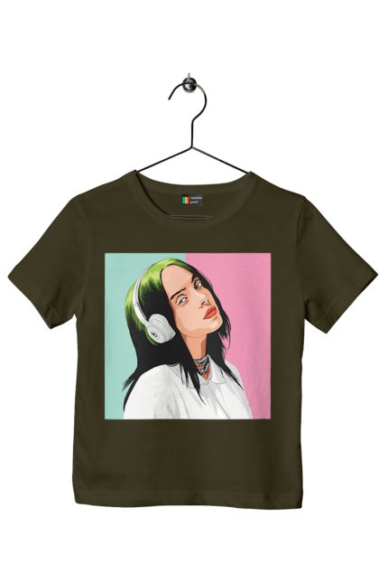 Футболка дитяча з принтом "Billie Eilish". Активістка, біллі айліш, мизукант, права, співачка, тварини. 2070702