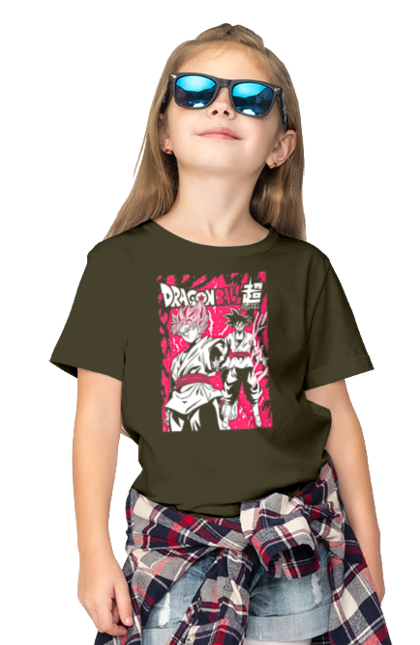 Children's t-shirt with prints Dragon Ball. Anime, dragon ball, goku, manga, tv series, vegeta. 2070702