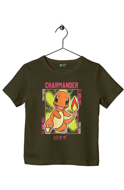 Футболка дитяча з принтом "Покемон Чармандер". Charmander, nintendo, pokemon, pokémon go, аніме, ігри, покемон, чармандер. 2070702