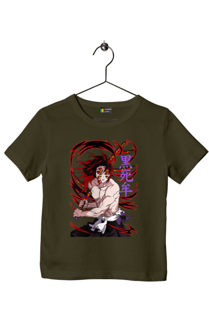 Children's t-shirt with prints Demon Slayer Kokushibo. Anime, demon slayer, eternal paradise faith, kimetsu no yaiba, kokushibo, manga, nezuko, twelve kizuki, upper rank six. 2070702