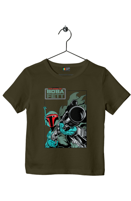 Children's t-shirt with prints Boba Fett. Bob fett, boba fett, clone, head hunter, star wars. 2070702