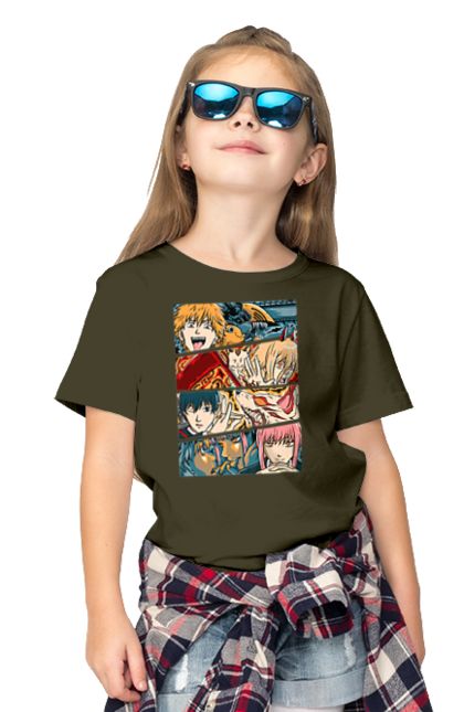 Children's t-shirt with prints Chainsaw Man. Anime, chainsaw man, demon, denji, manga, pochita, shonen. 2070702