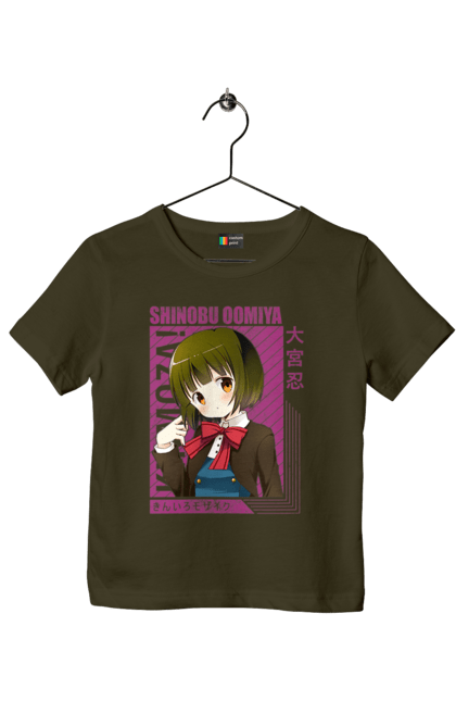 Children's t-shirt with prints Kiniro Mosaic Shinobu Omiya. Anime, gold mosaic, kiniro mosaic, kinmoza, manga, shinobu, shinobu omiya. 2070702