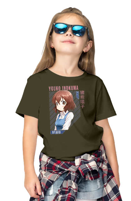 Children's t-shirt with prints Kiniro Mosaic Yoko Inokuma. Anime, gold mosaic, kiniro mosaic, kinmoza, manga, yoko, yoko inokuma. 2070702