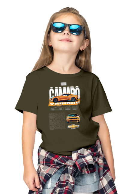 Children's t-shirt with prints Chevrolet Camaro. Auto, automobile, camaro, car, chevrolet, chevrolet camaro. 2070702