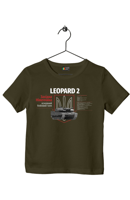 Children's t-shirt with prints Leopard 2. Industrious, leopard 2, tank, weapon. 2070702