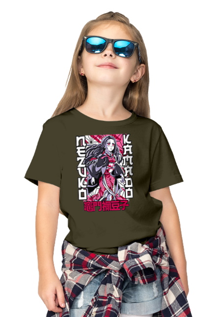 Children's t-shirt with prints Demon Slayer Nezuko. Anime, demon slayer, kimetsu no yaiba, manga, nezuko, serial. 2070702