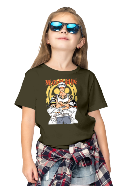 Children's t-shirt with prints One Piece Trafalgar Law. Anime, manga, one piece, straw hat pirates, trafalgar law. 2070702