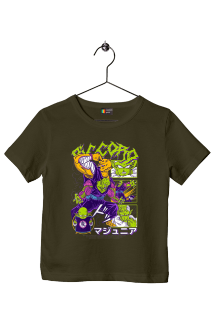 Children's t-shirt with prints Dragon Ball Piccolo Daimao. Anime, dragon ball, goku, manga, piccolo, piccolo daimao, tv series, vegeta. 2070702