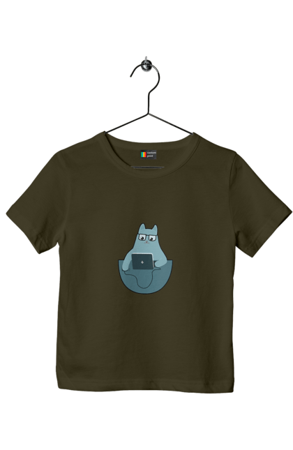 Футболка дитяча з принтом "Кіт програміст". Angular, c, css, html, it, javascript, jquery, php, python, react, svelt, vue, айтишник, айті, гумор, код, кодувати, прогер, програміст, програмісти, ти ж, ти ж програміст, тиж програміст. 2070702