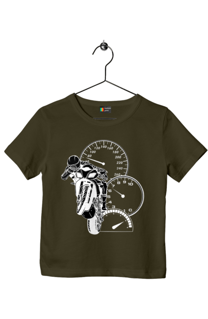 Футболка дитяча з принтом "Мотоцикл І Швидкість Білий". Мото, мотоцикл, швидкість. 2070702