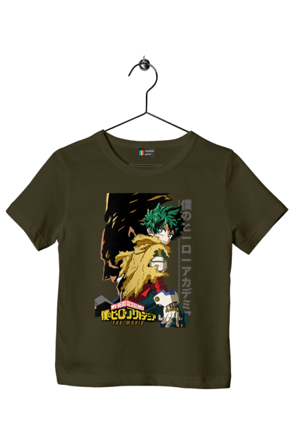 Футболка дитяча з принтом "Моя академія героїв Мідорія". Izuku, midoriya, my hero academia, аніме, ізуку мідорія, манга, мідорія, моя геройська академія. 2070702