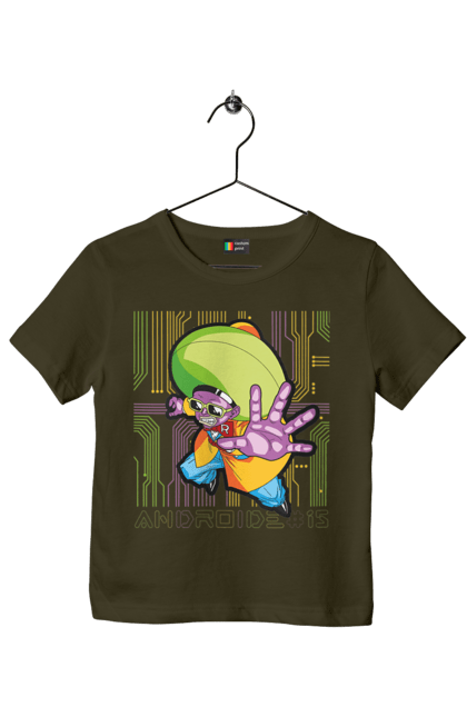 Children's t-shirt with prints Dragon Ball Android 15. Android 15, anime, cyborg, dragon ball, manga, tv series. 2070702