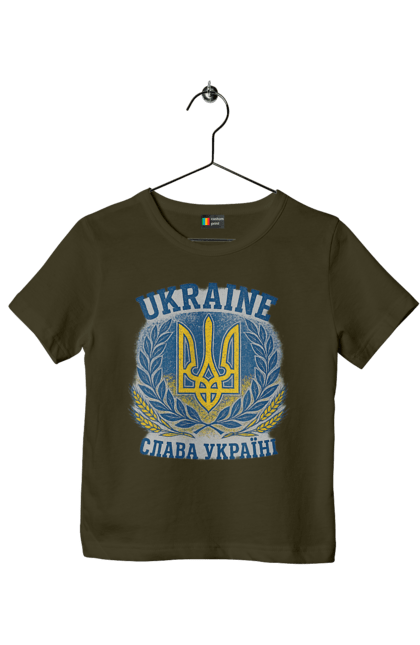 Футболка дитяча з принтом "Слава Україні". Герб україни, героям слава, жовто блакитний, патріотичні, прапор україни, слава україні, тризуб, україна, українська символіка, українські. 2070702