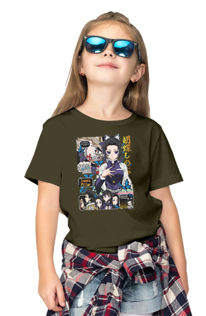 Children's t-shirt with prints Demon Slayer Shinobu. Anime, demon slayer, kimetsu no yaiba, manga, serial, shinobu. 2070702