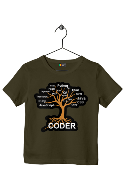 Футболка дитяча з принтом "Кодер". Айті, айтішник, для айтішника, для програміста, кодер, подарунок айтішнику, подарунок програмісту, програміст, розробник. 2070702