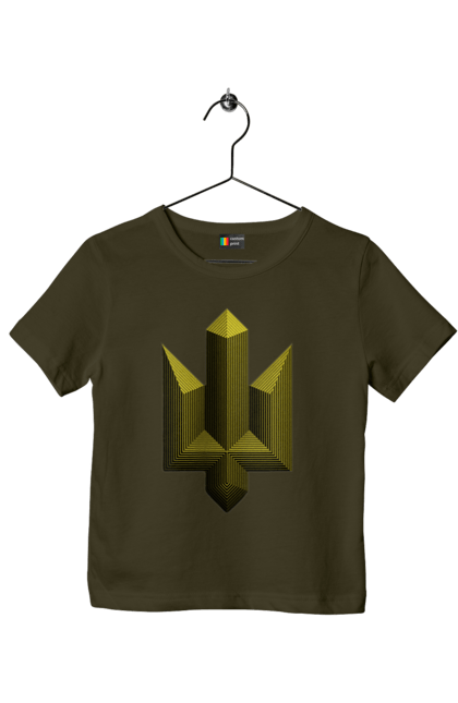 Children's t-shirt with prints Emblem of power. Be brave, be brave, courage, emblem, glory to ukraine, ukraine, ukrainian courage, we are strong. 2070702