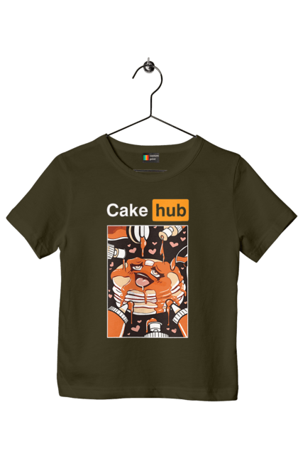 Футболка дитяча з принтом "Кейк Хаб". Брутальна, гумор, кейк хаб, порн хаб, прикол. 2070702