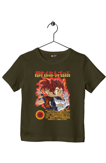 Children's t-shirt with prints Dragon Ball. Anime, dragon ball, goku, manga, tv series, vegeta. 2070702