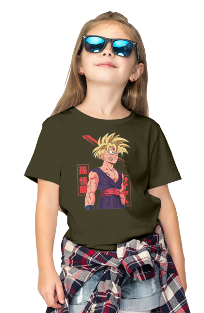 Children's t-shirt with prints Dragon Ball Gohan. Anime, dragon ball, gohan, goku, manga, tv series, vegeta. 2070702