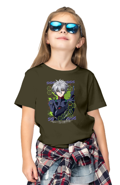 Children's t-shirt with prints Evangelion Kaworu. Anime, evangelion, eve, kaworu, kaworu nagisa, manga, neon genesis evangelion, nerve, tv series. 2070702