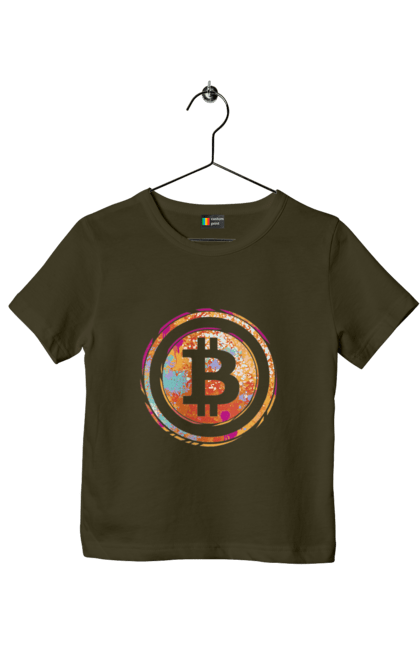 Футболка дитяча з принтом "Біткоїн". Биткоин, бінарний, біткоїн, біткойн, валюта, гроші, крипто, програміст, хакер. 2070702