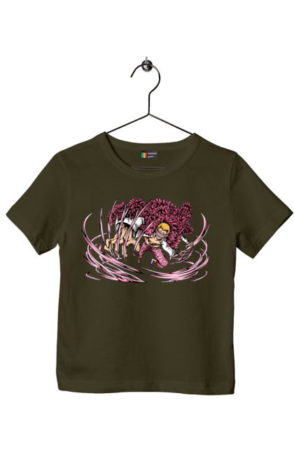 Children's t-shirt with prints One Piece Donquixote Doflamingo. Anime, donquixote doflamingo, heavenly yaksha, manga, one piece, straw hat pirates. 2070702