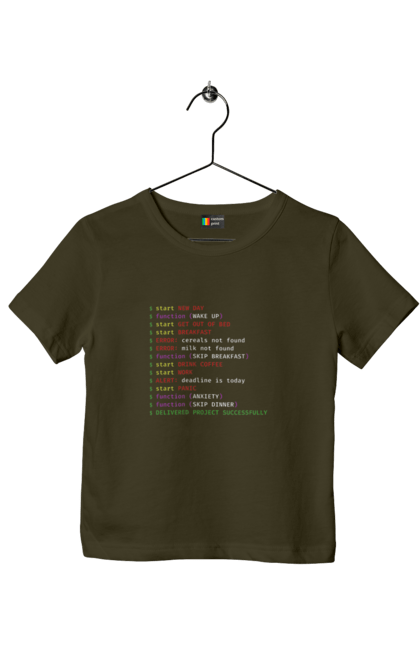 Футболка дитяча з принтом "Життя програміста". Angular, c, css, html, it, javascript, jquery, php, python, react, svelt, vue, айтишник, айті, гумор, код, кодувати, прогер, програміст, програмісти, ти ж, ти ж програміст, тиж програміст. 2070702